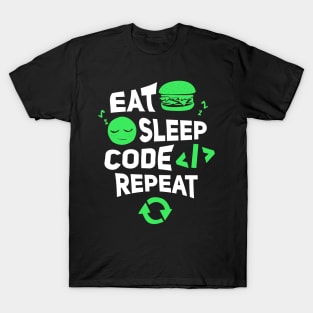 Eat sleep code repeat programming clothes T-Shirt